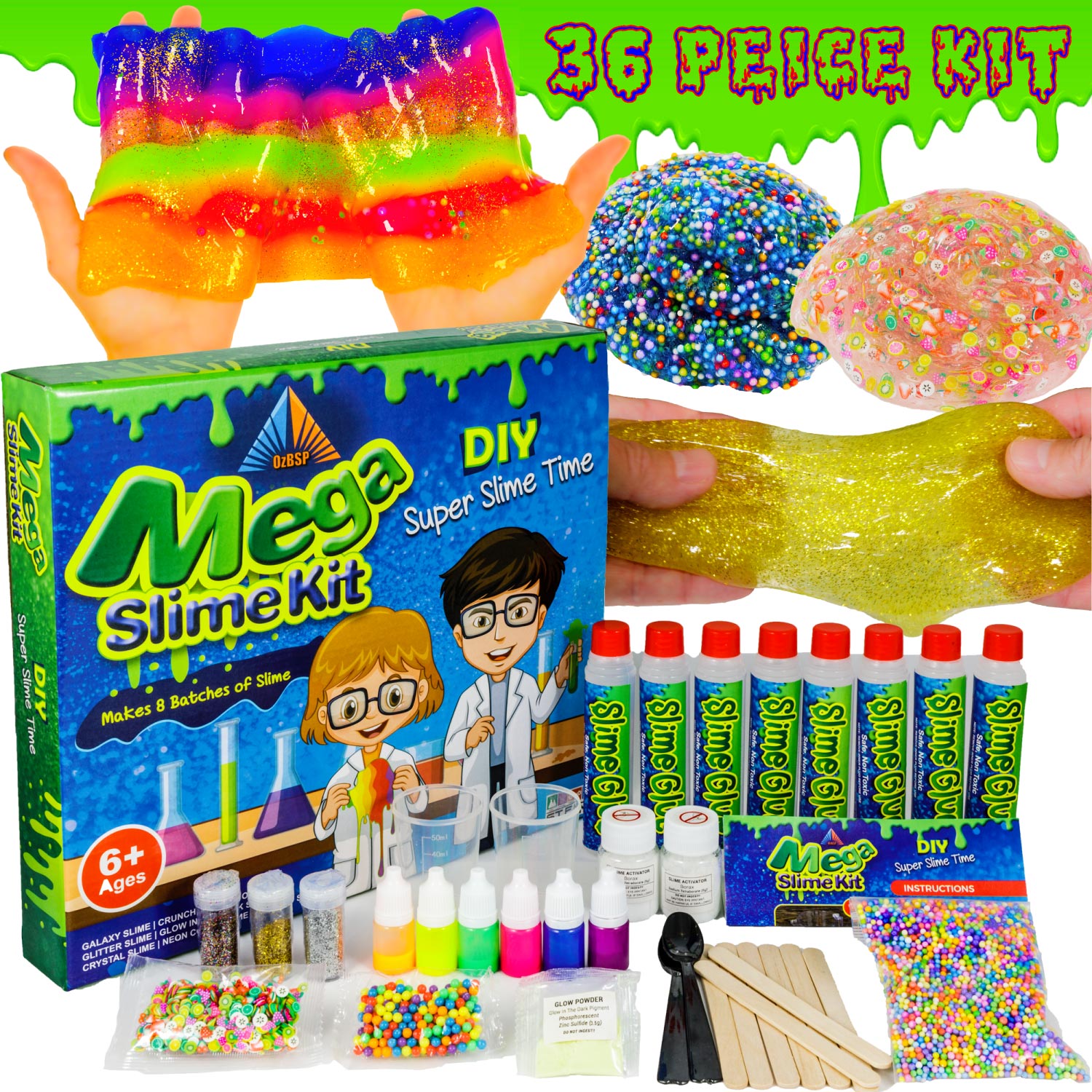 OzBSP Everything to Make DIY Slime Kit with Glue and Borax